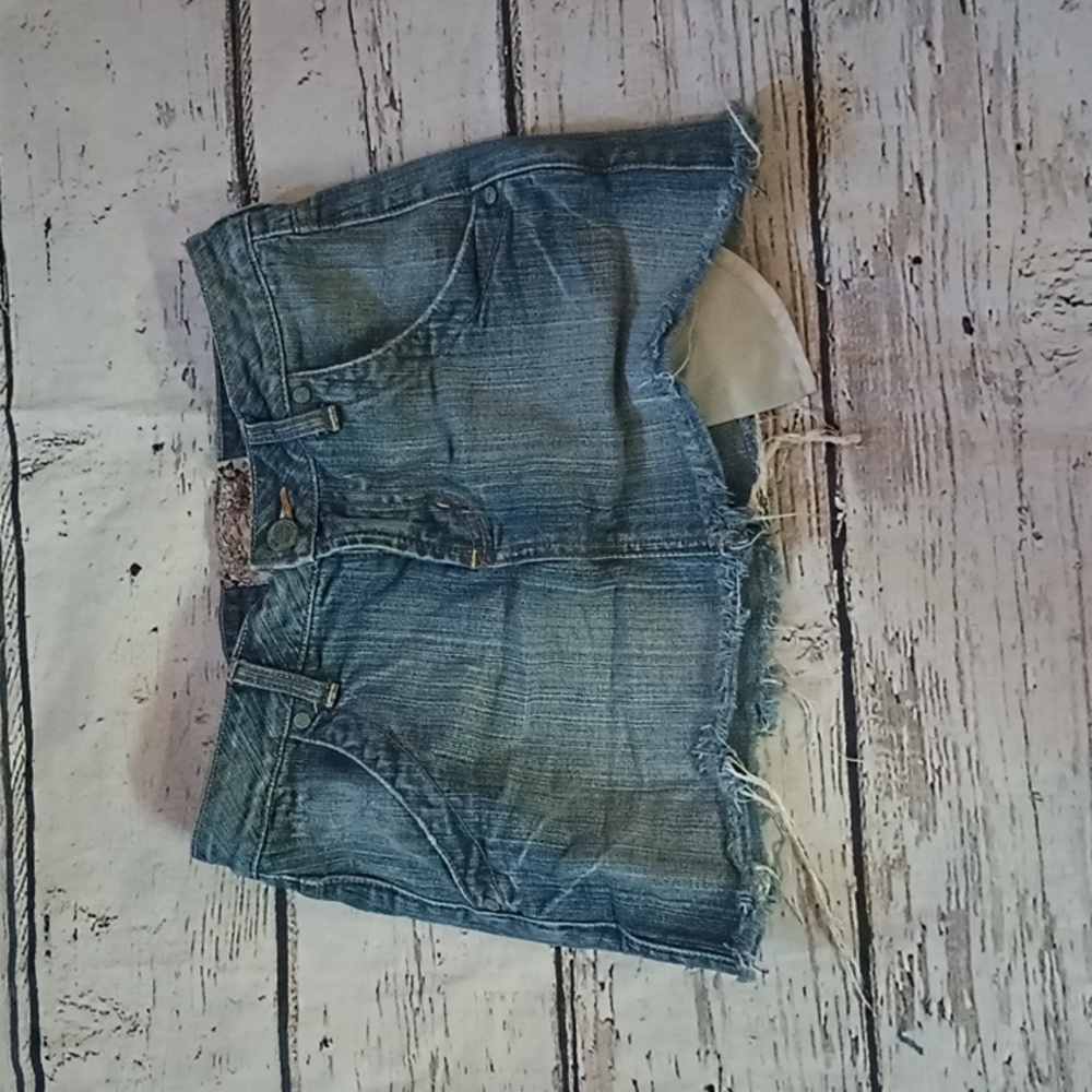 American Rag Light Wash Y2K Cutoff Denim Mini Skirt 0